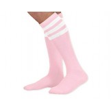 Cotton Pink Knee High Socks 3 White..